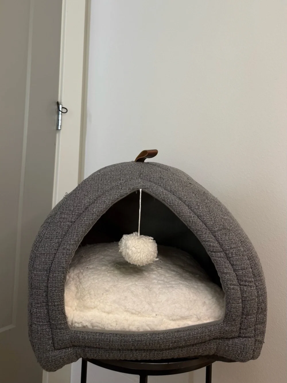 Gray Pet Cave Bed with Plush Interior - Brand